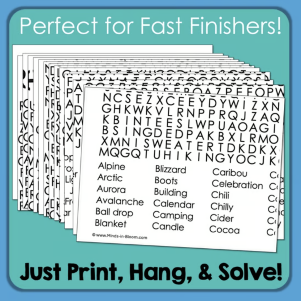 Giant January Word Search Puzzle
